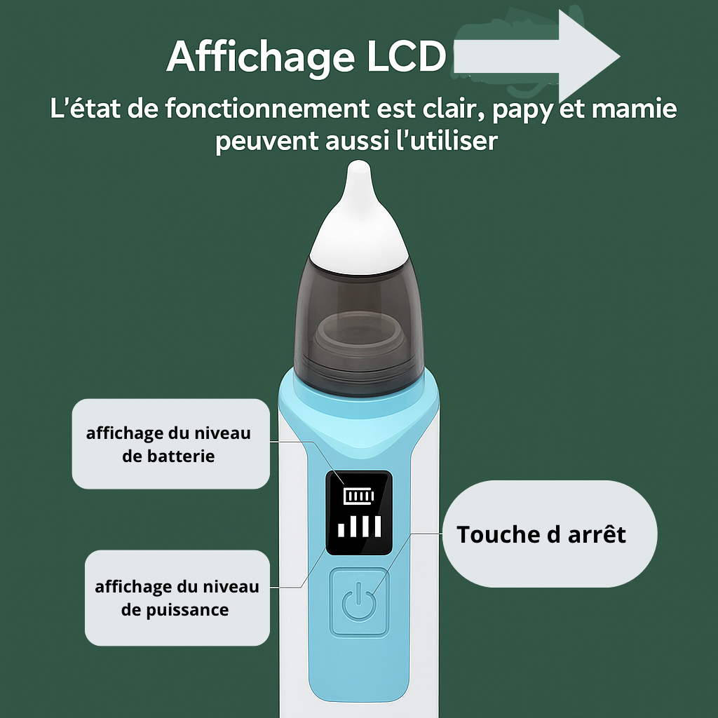 💨 Aspirateur Nasal Électrique pour Bébé – Nouveau Modèle 2025, Rechargeable et Efficace contre la Congestion Nasale